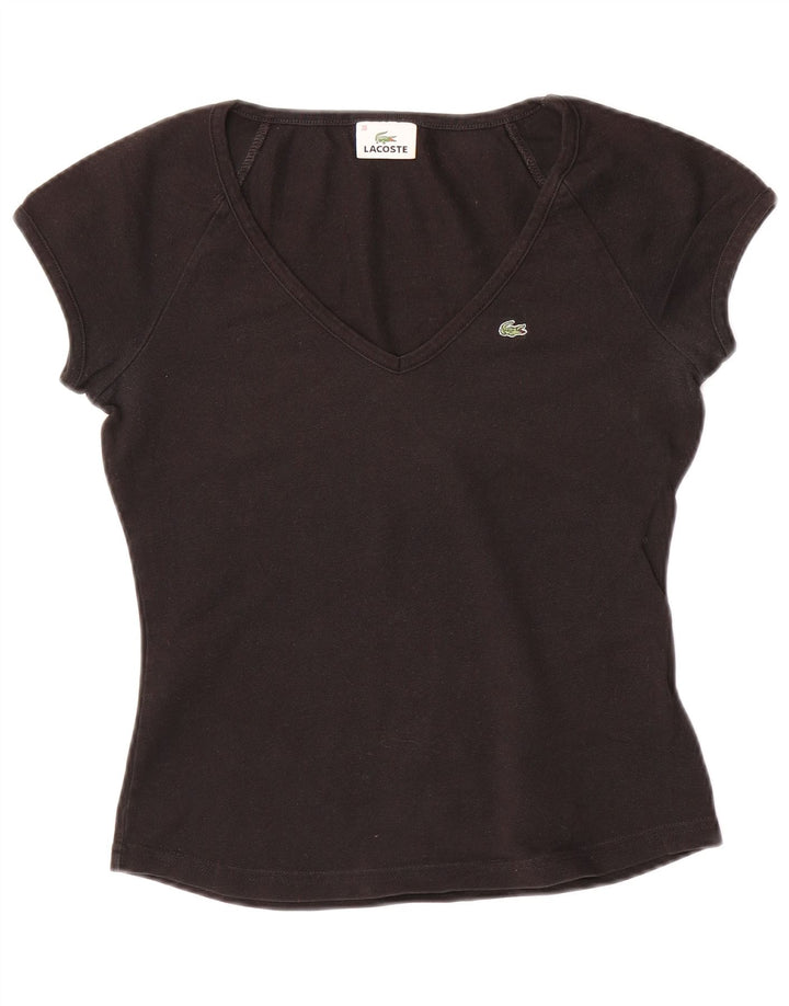 Camiseta feminina LACOSTE tamanho superior 38 algodão preto médio