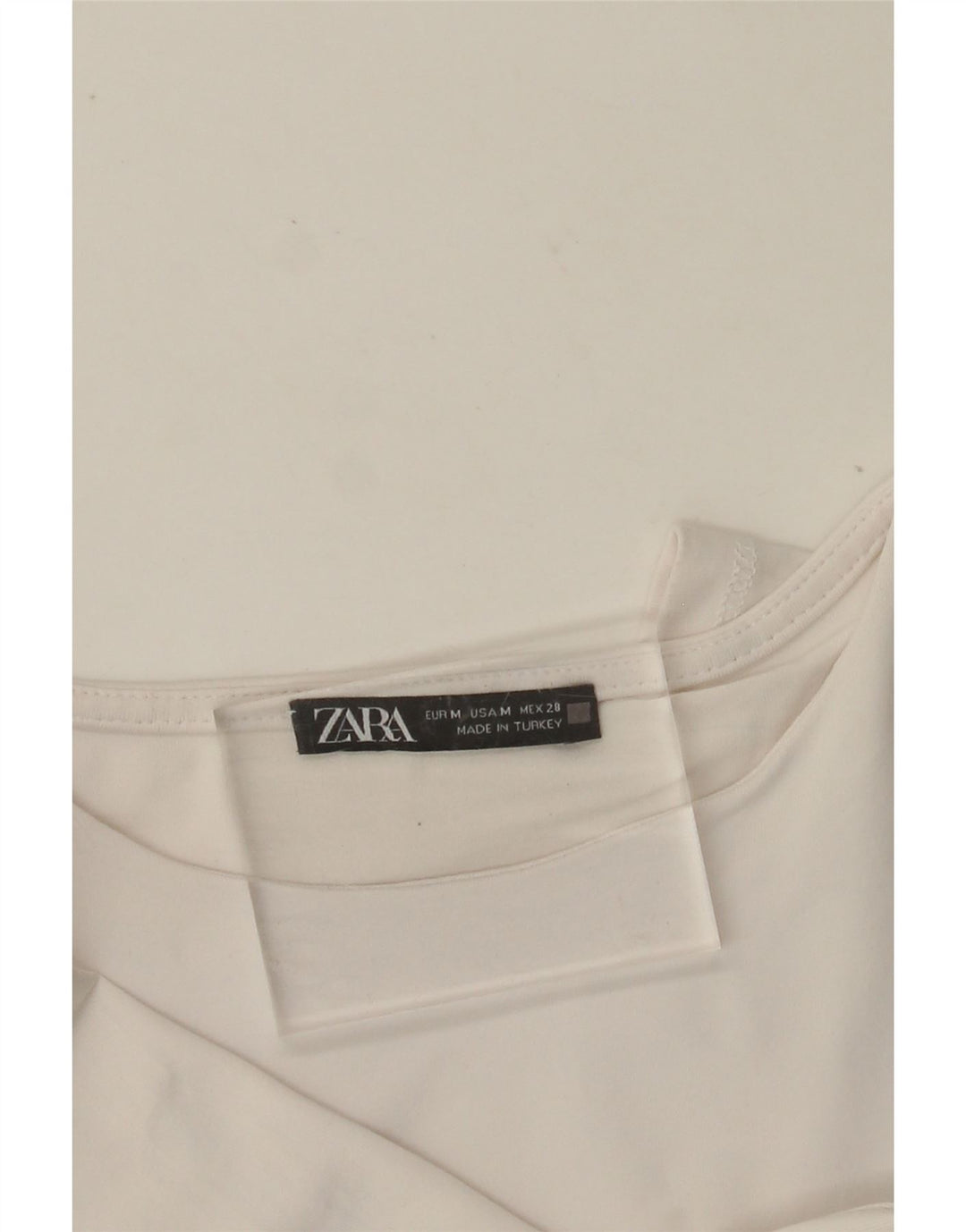 Body feminino de manga comprida ZARA UK 12 médio branco
