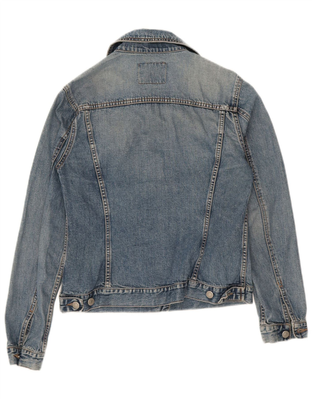 Jaqueta jeans feminina Sisley UK 10 algodão azul pequeno