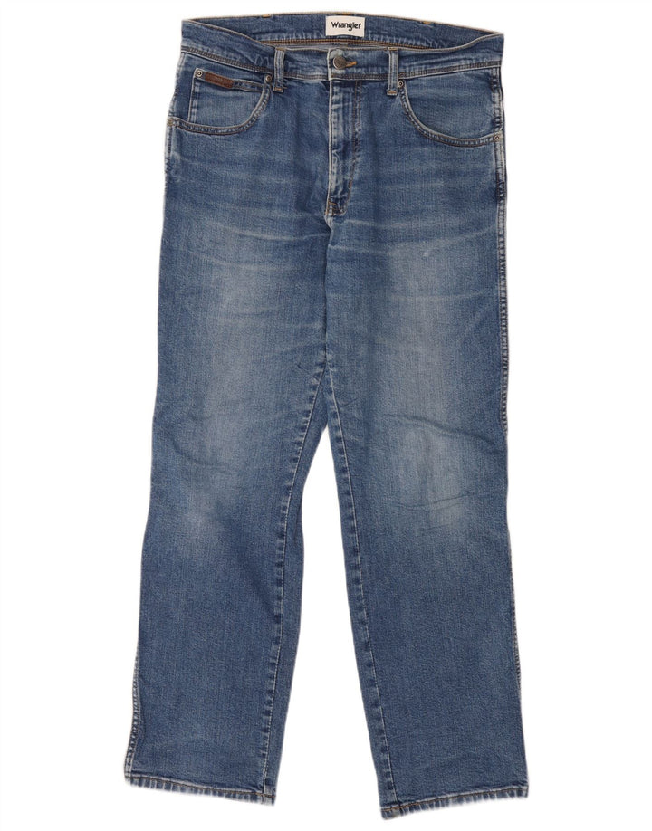 Wrangler Masculino Texas Straight Jeans W33 L30 Azul Algodão