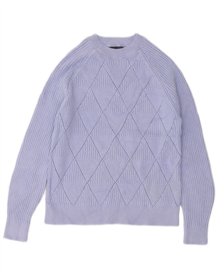 Suéter feminino MARKS & SPENCER com gola redonda Reino Unido 14 médio roxo