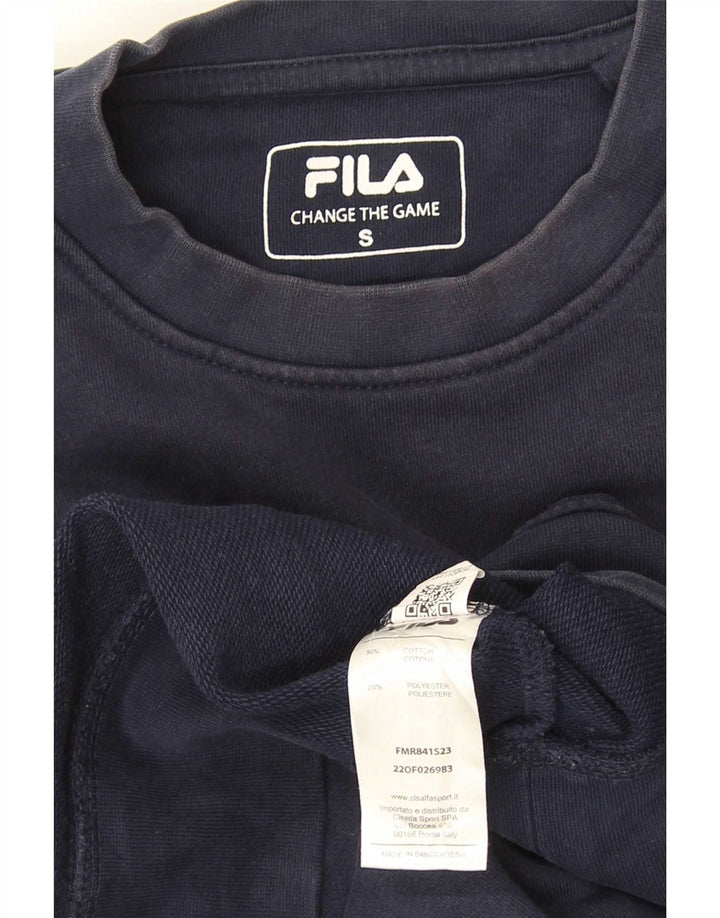 Fila moletom gráfico masculino jumper pequeno algodão azul marinho