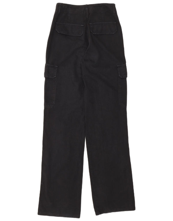 Zara Calça cargo feminina folgada EU 32 2XS W22 L32 algodão preto
