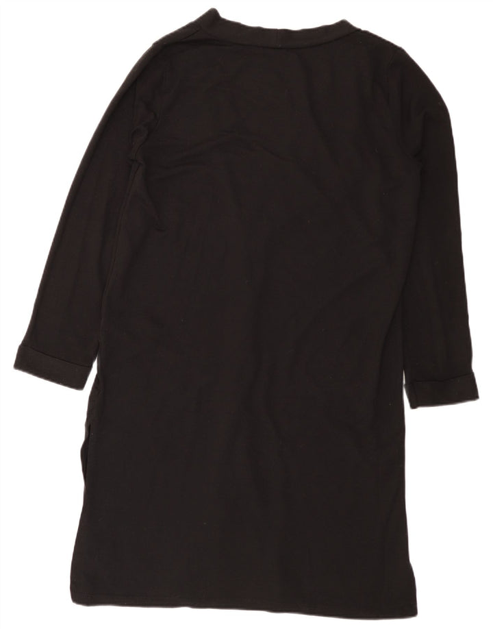 Suéter feminino Lipsy Longline aberto com cardigan UK 16 grande poliéster preto