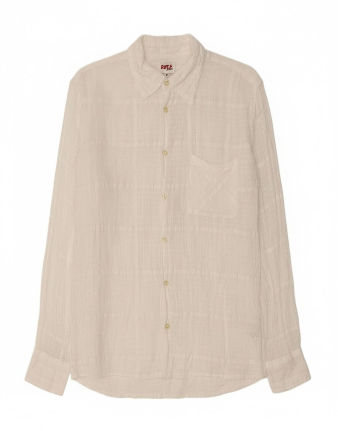 Camisa masculina RIFLE XL algodão xadrez branco