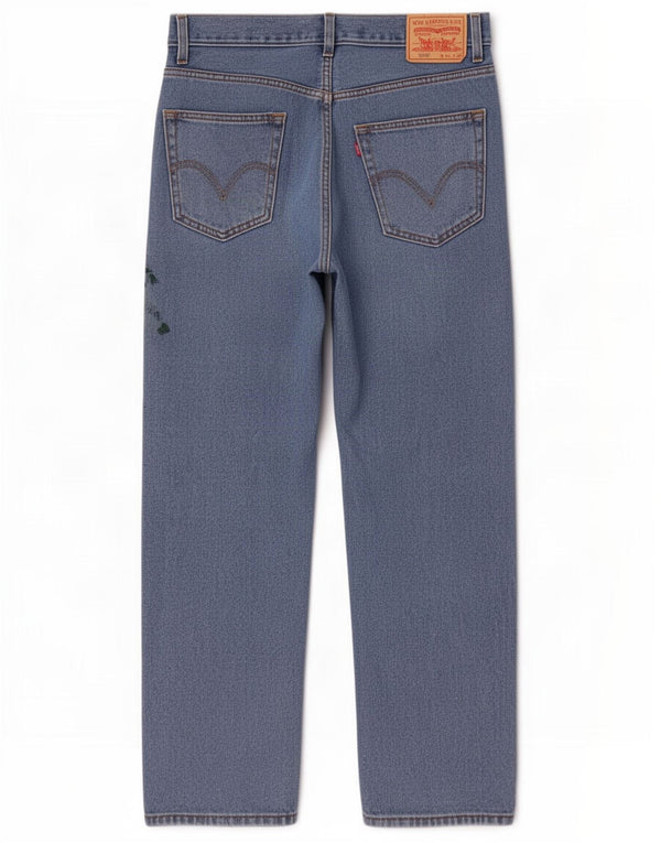 Calça jeans masculina Levi's 505 Regular Fit Straight W33 L30 Azul Algodão