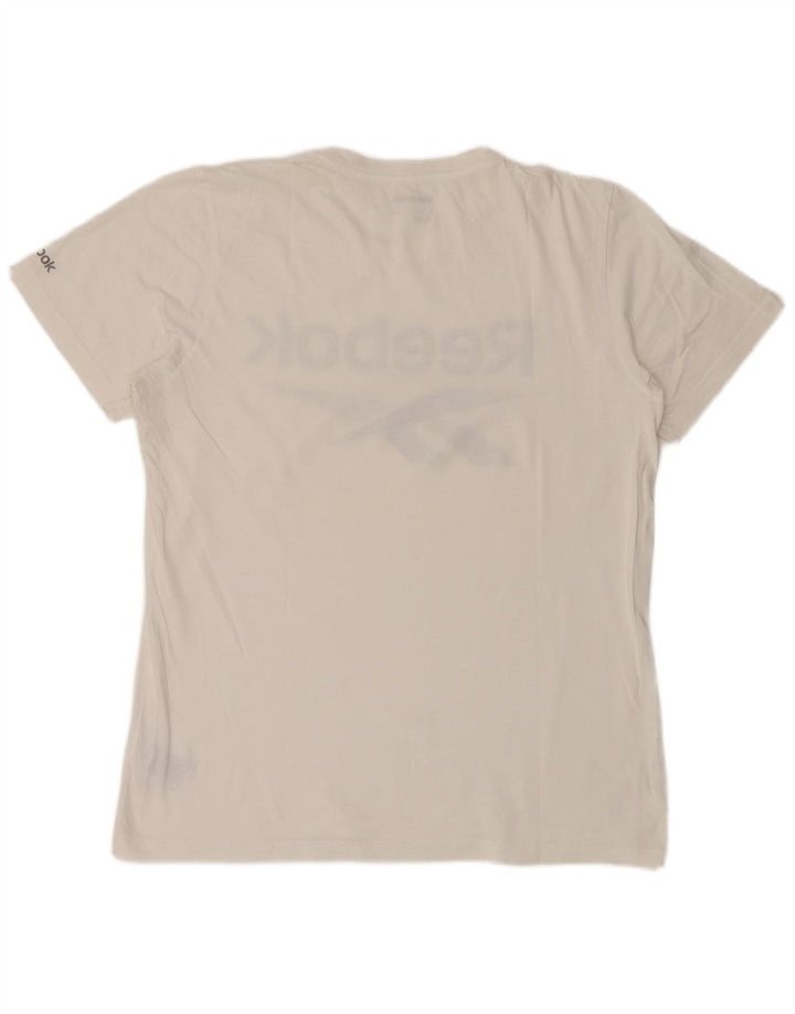 Camiseta masculina gráfica REEBOK grande algodão branco