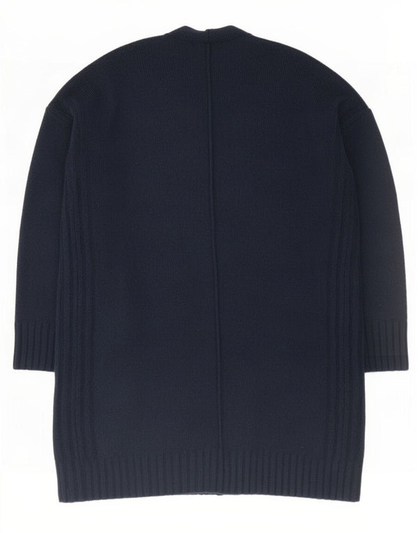 Suéter cardigã feminino Longline da Marks & Spencer Reino Unido 14 médio azul marinho