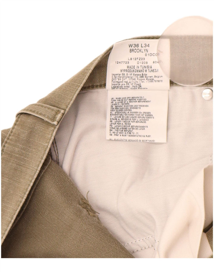 LEE Masculino Brooklyn Straight Jeans W36 L31 Algodão Cáqui