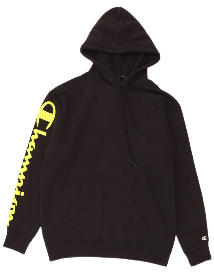 Jumper com capuz gráfico masculino Champion pequeno preto