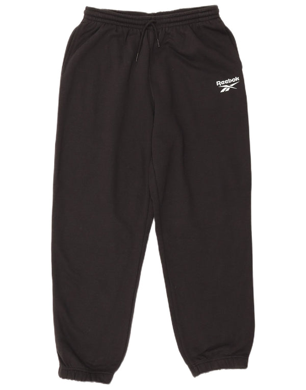 Calça de treino feminina Reebok Joggers UK 12/14 médio algodão preto