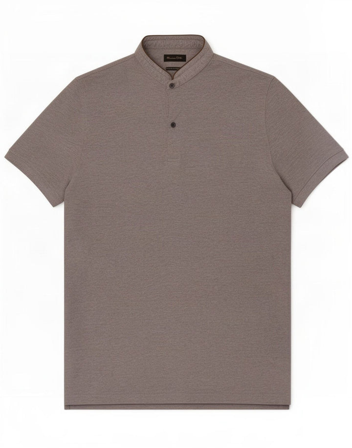 Camisa polo masculina Massimo Dutti grande algodão cinza