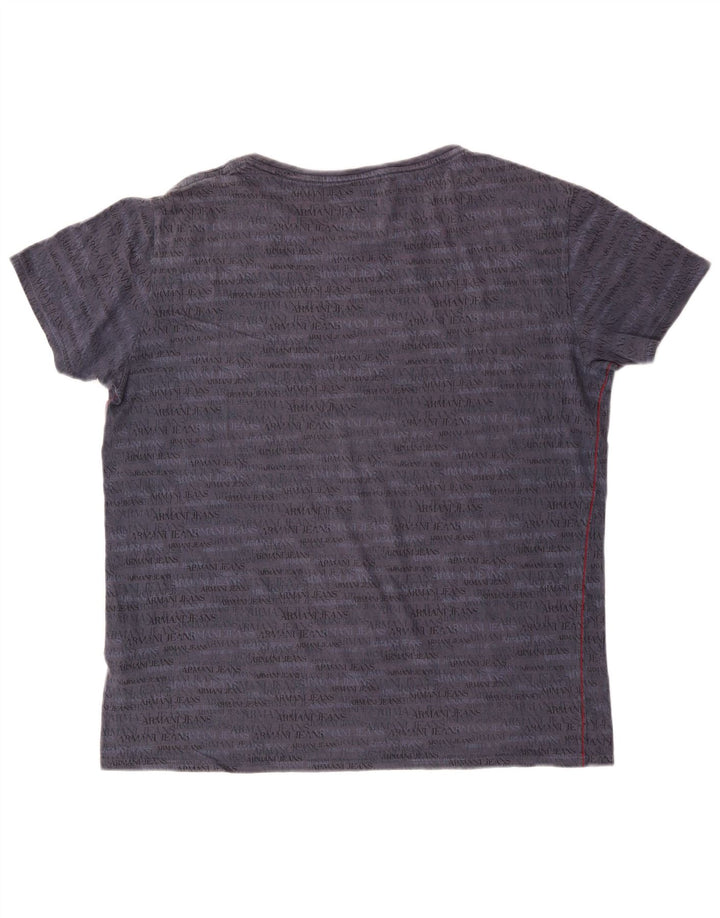 ARMANI JEANS Camiseta masculina slim gráfica top 2XL azul marinho