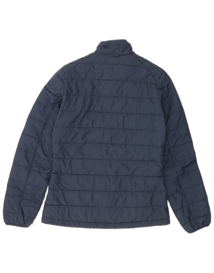 Jaqueta feminina Jack Wolfskin forro acolchoado Reino Unido 8/10 pequeno poliéster azul marinho