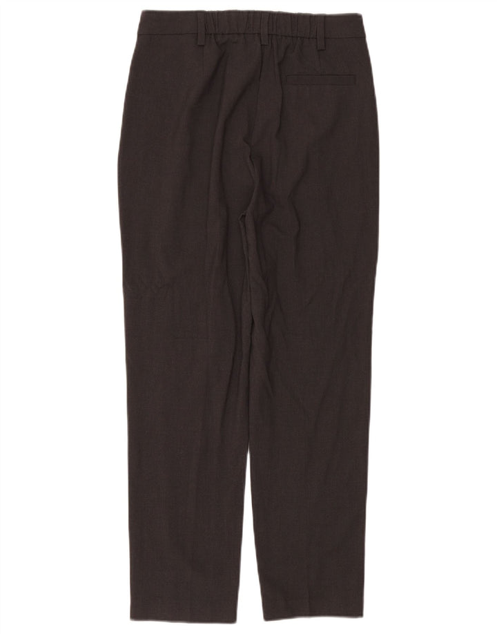 Calças cortadas femininas Marks & Spencer UK 8 pequenas W27 L26 poliéster cinza