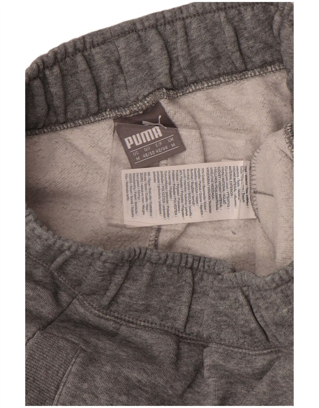 Calça de treino masculina Puma Joggers cinza médio algodão esportivo