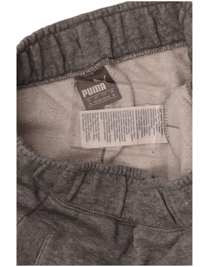 Calça de treino masculina Puma Joggers cinza médio algodão esportivo