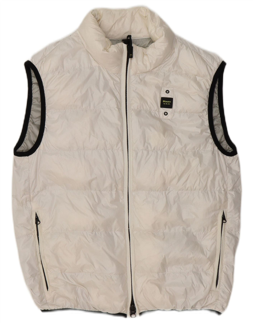 Colete acolchoado masculino BLAUER UK 36 pequeno poliacrílico branco