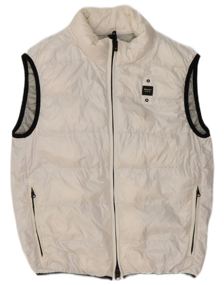 Colete acolchoado masculino BLAUER UK 36 pequeno poliacrílico branco