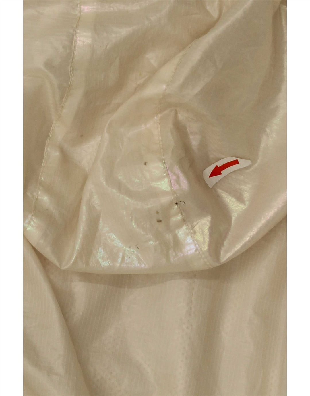 Jaqueta de chuva com capuz feminina New Balance UK 10 pequena poliéster branco