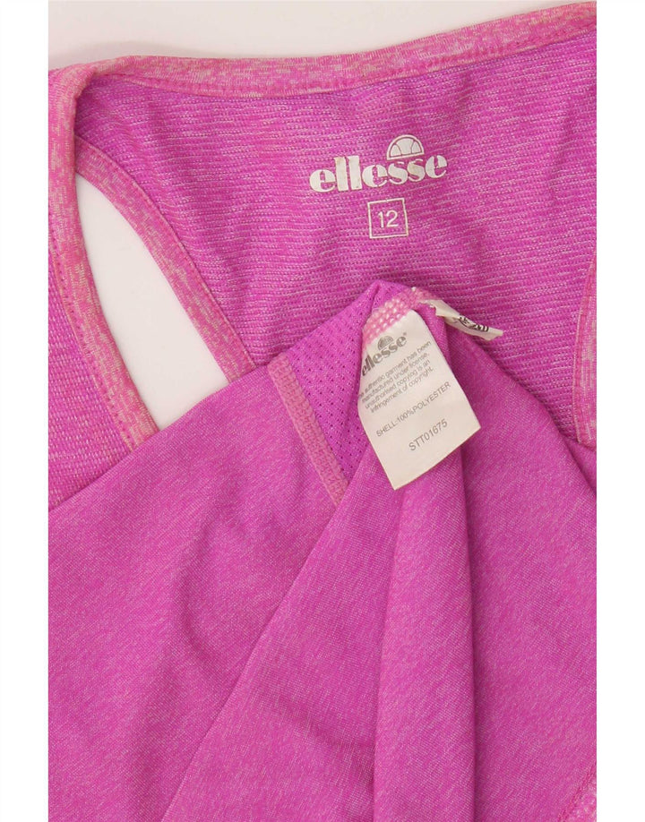Colete feminino Ellesse UK 12 poliéster manchado rosa médio