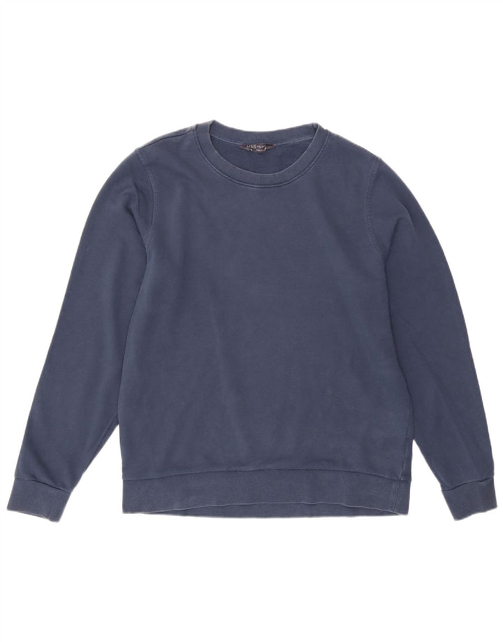 Suéter feminino Marks & Spencer UK 14 grande algodão azul marinho