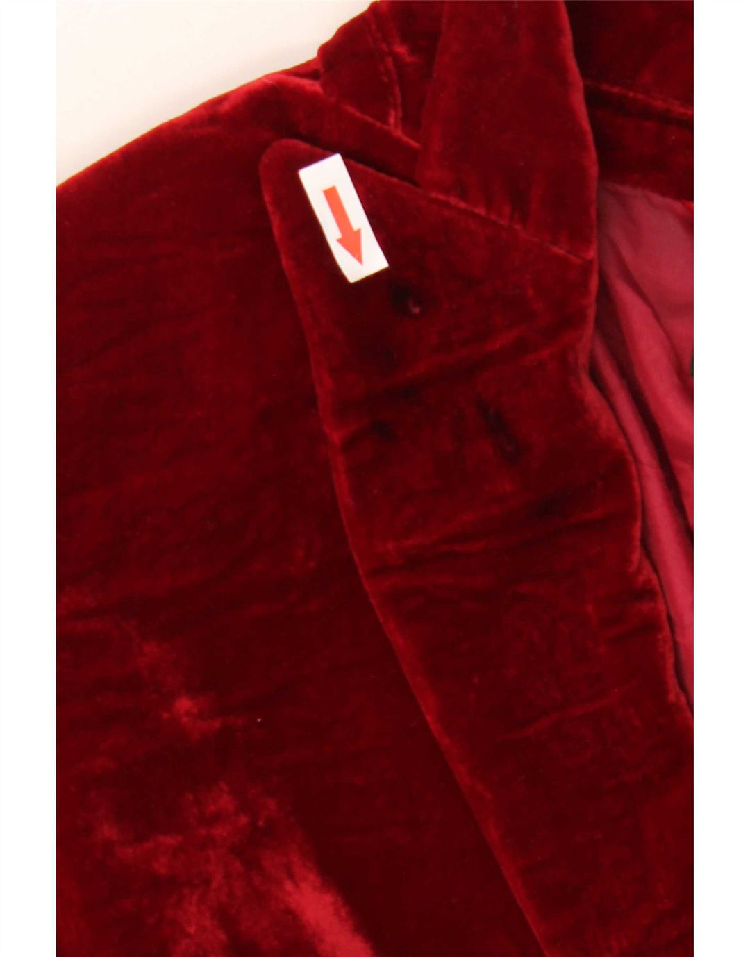 Jaqueta blazer feminina de veludo com 1 botão Massimo Dutti EU 44 XL viscose vermelha