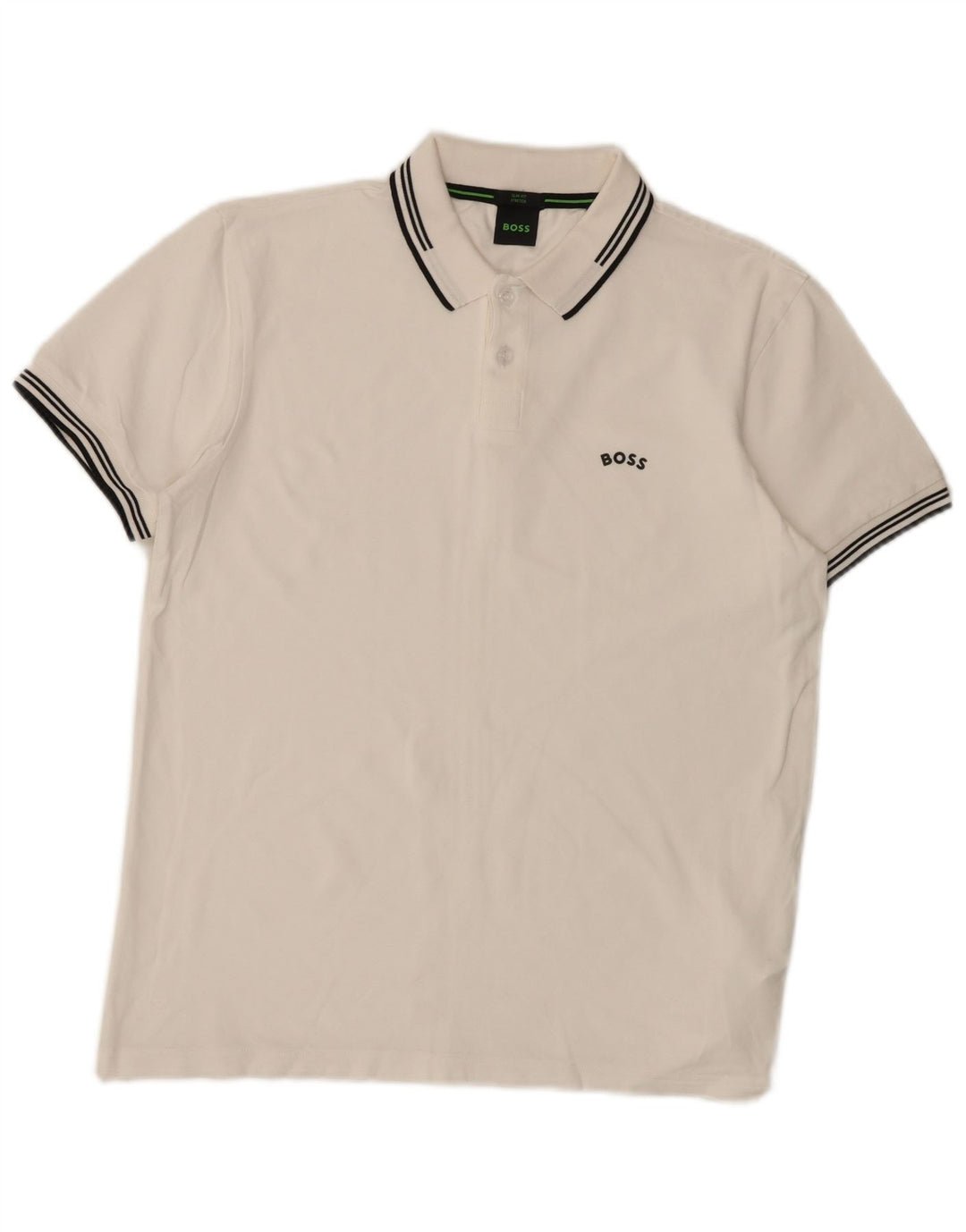 Camisa polo masculina Hugo Boss Slim Fit médio algodão branco