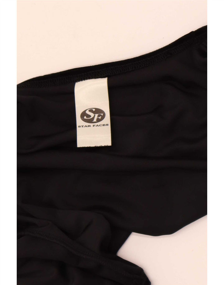 Bolero de veludo feminino vintage Top UK 10 poliéster preto pequeno