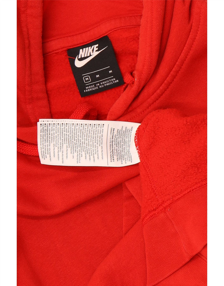 NIKE Mens Hoodie Jumper Médio Algodão Vermelho
