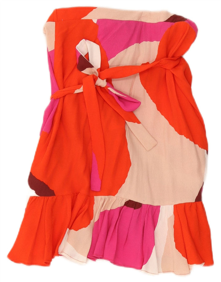 Saia feminina Zara pequena W24 algodão colorblock multicolorido