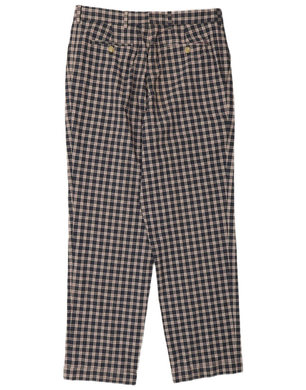 Calça Chino masculina Lacoste Pegged tamanho 44 grande W34 L31 azul marinho xadrez