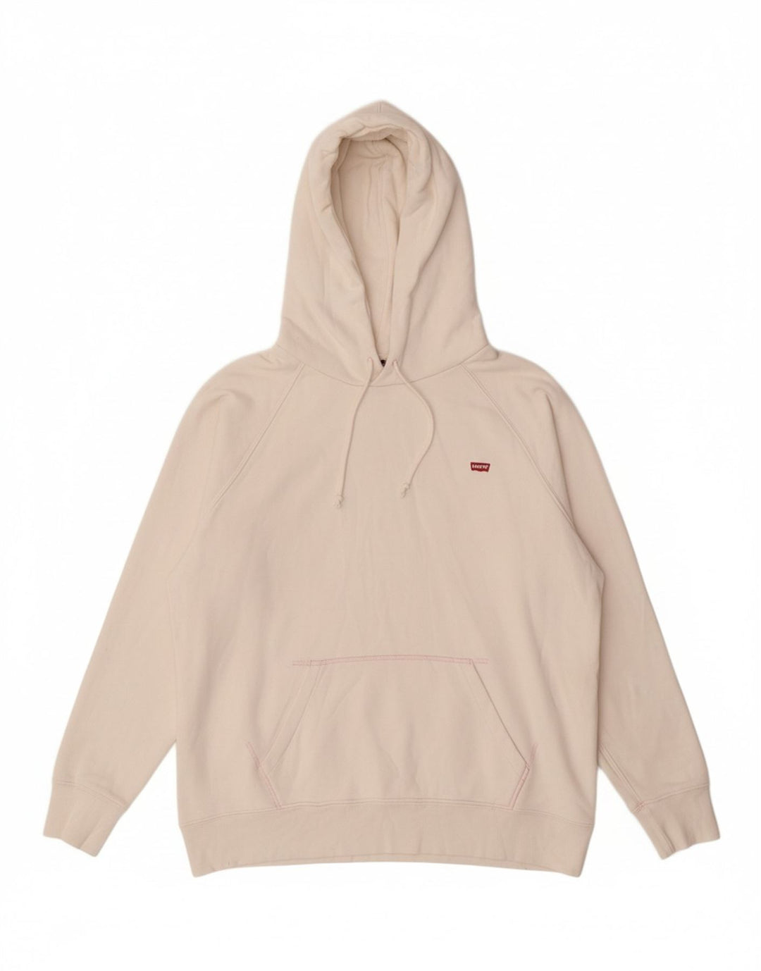 Suéter com capuz feminino LEVI'S UK 16 grande algodão branco