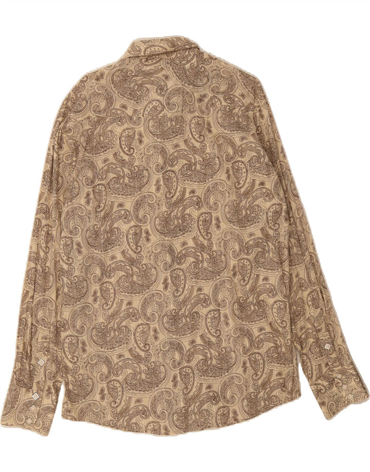 ARIAT Mens Shirt Large Beige Paisley Cotton Vintage Ariat and Second-Hand Ariat from Messina Hembry 