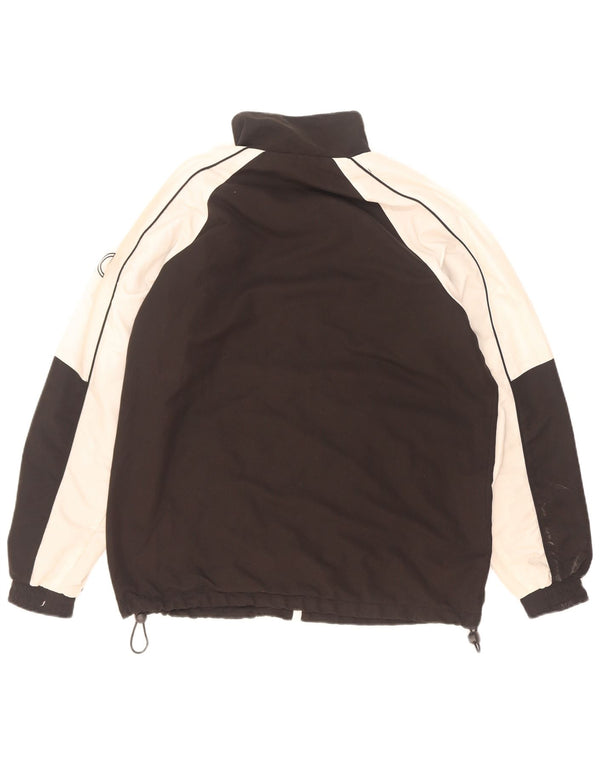 Asics Mens Graphic Tracksuit Top Jacket Pequeno Preto Colourblock Poliéster
