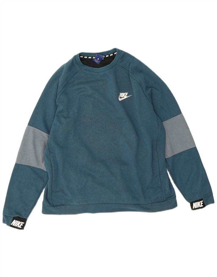 Nike moletom masculino jumper grande azul colorblock