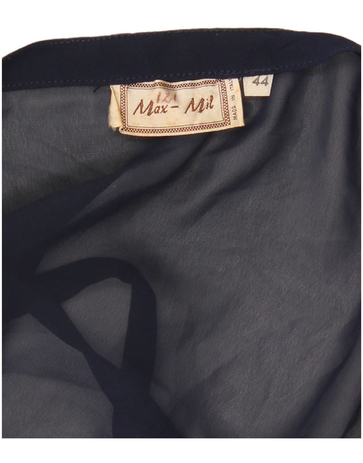 Top feminino vintage IT 44 médio azul marinho floral