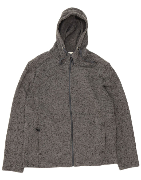 Suéter masculino com capuz e zíper Mountain Warehouse XL cinza manchado de poliéster