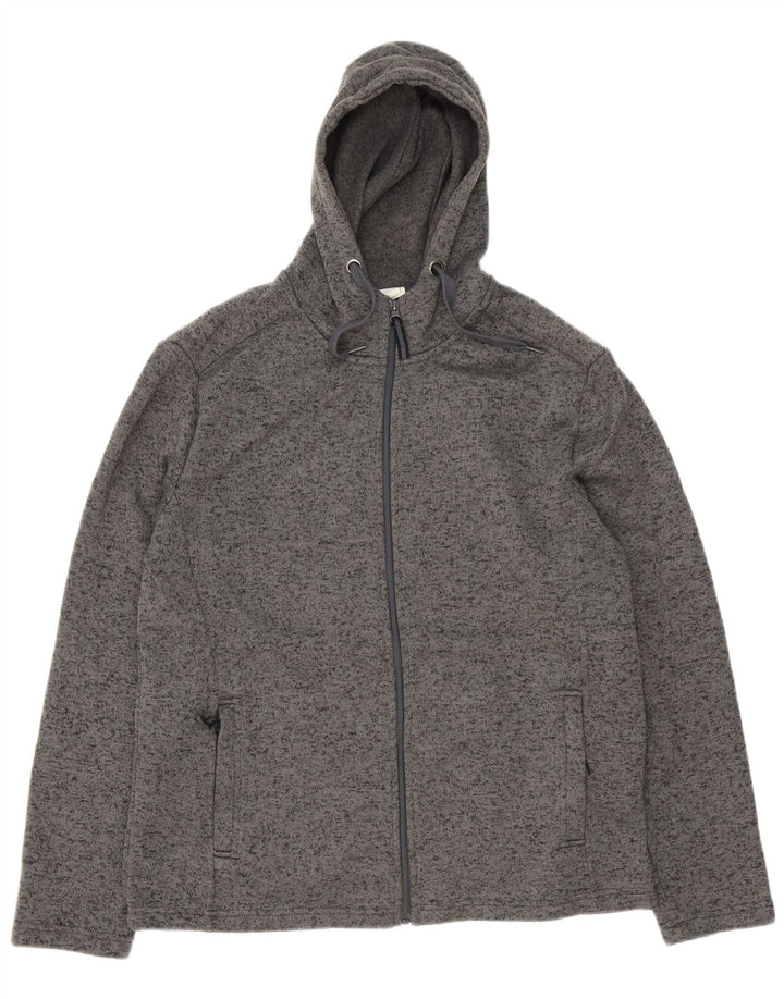 Suéter masculino com capuz e zíper Mountain Warehouse XL cinza manchado de poliéster