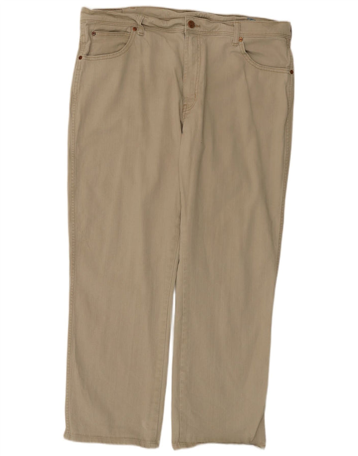 Wrangler Mens Regular Fit Straight Jeans W40 L32 Algodão Bege