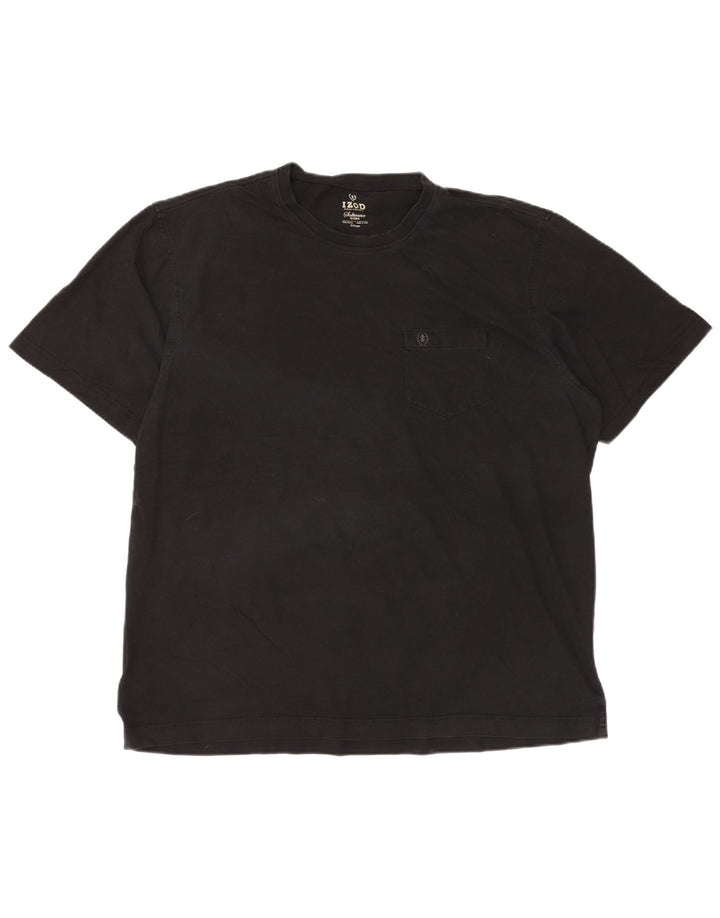 Camiseta masculina Izod Top XL algodão preto