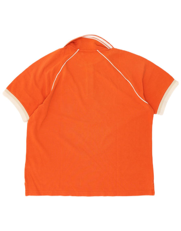 Camisa polo masculina Sergio Tacchini EU 50 médio laranja colorblock algodão
