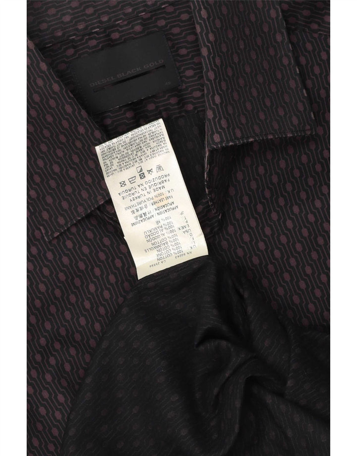 Camisa masculina Diesel IT 48 algodão geométrico médio Borgonha