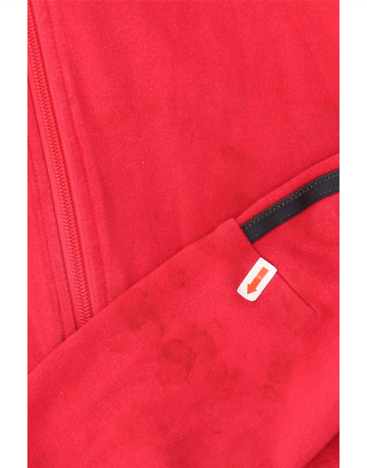 ADIDAS Womens Tracksuit Top Jacket UK 12 Médio Algodão Vermelho