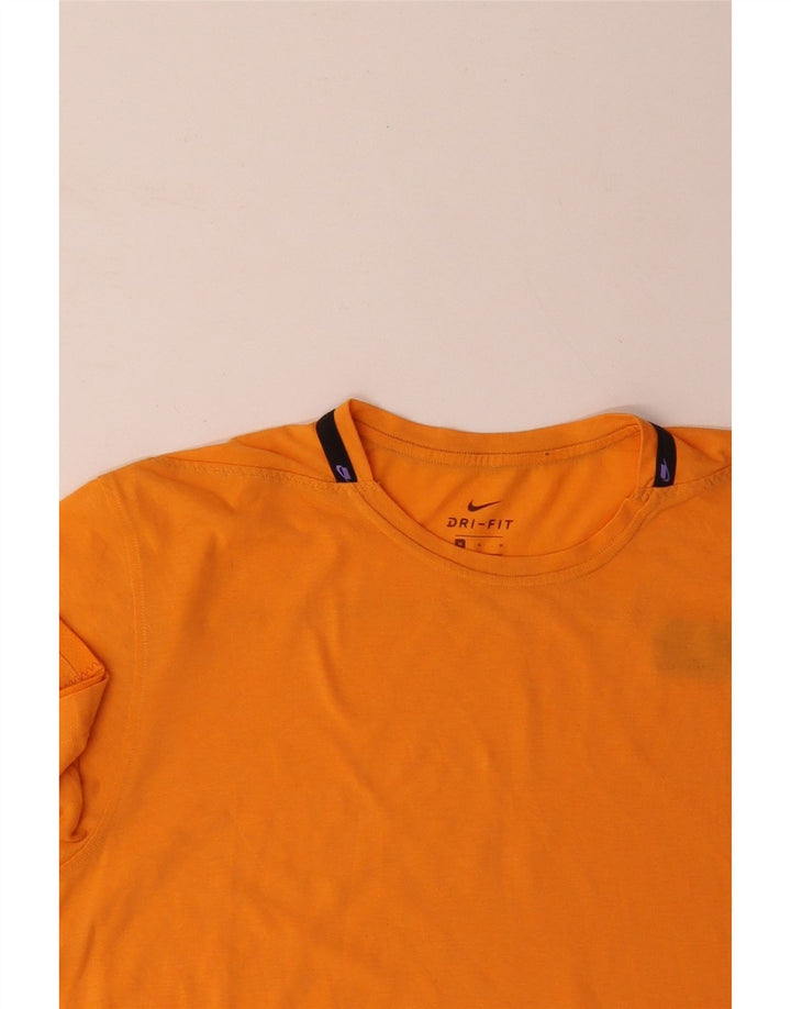Camiseta masculina NIKE Dri Fit Top médio laranja algodão