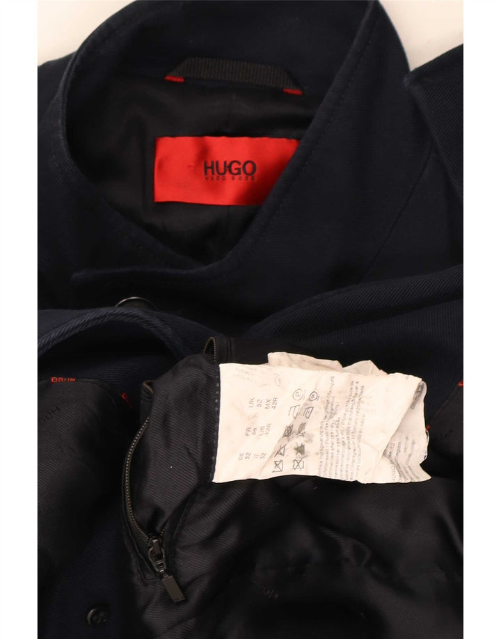 Sobretudo masculino Hugo Boss EU 52 XL algodão azul marinho
