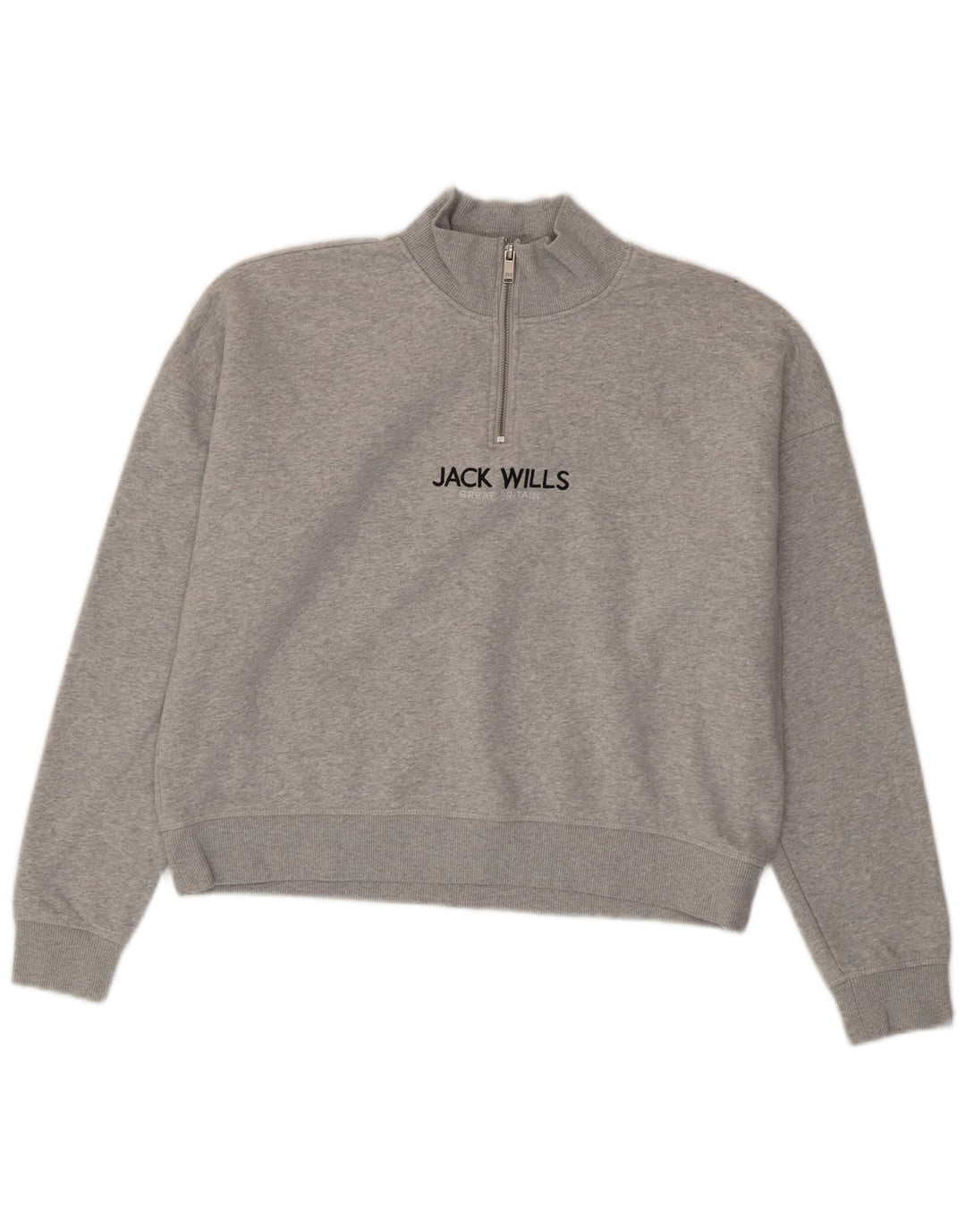 Jack Wills moletom feminino oversized com estampa gráfica UK 12 cinza médio