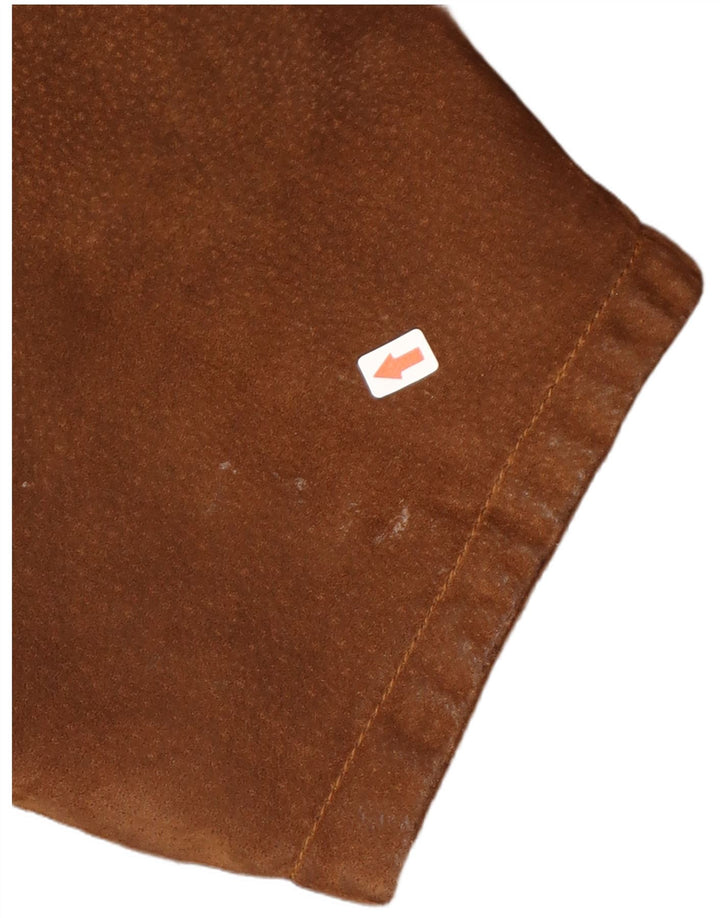 Casaco corta-vento feminino vintage de camurça com capuz grande IT 46 marrom grande