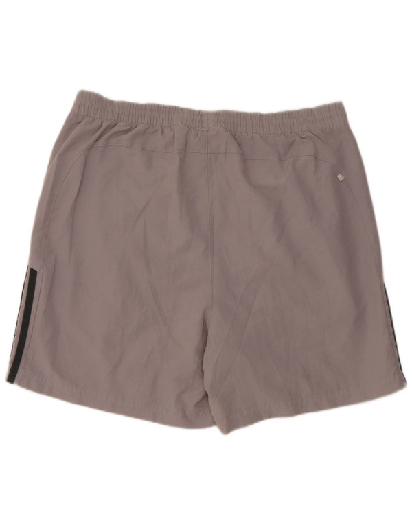 Shorts esportivos masculinos Adidas poliéster cinza médio