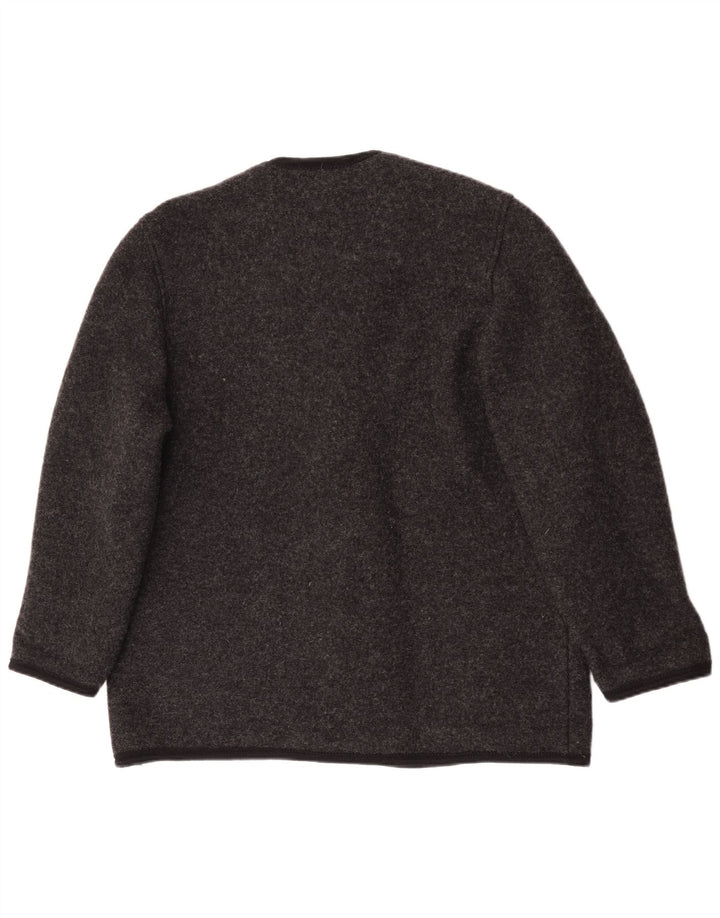 Jaqueta blazer feminina Wesenjak com 5 botões Reino Unido 18 XL cinza manchada de lã nova
